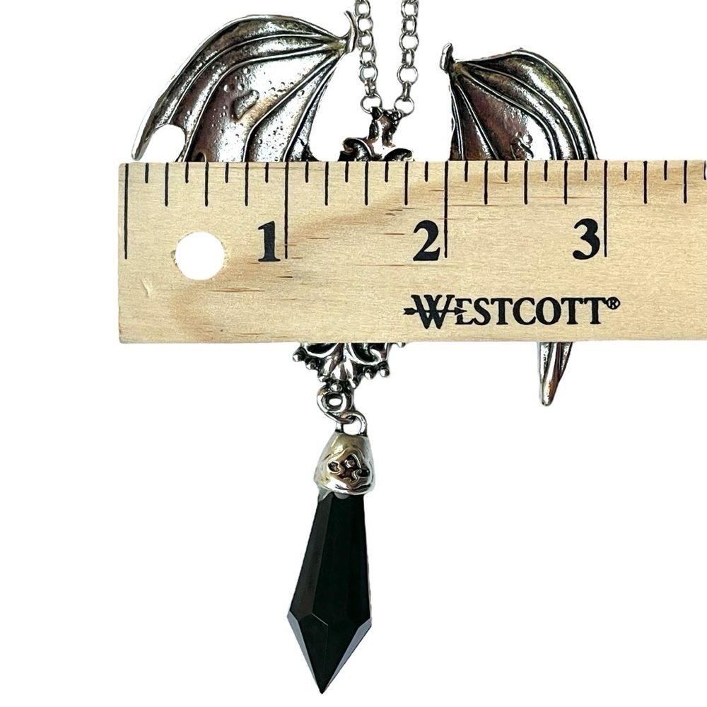 Witchy Gothic Bat Necklace Vampire Red Crystal Pendant Halloween Cosplay - Picture 9 of 10